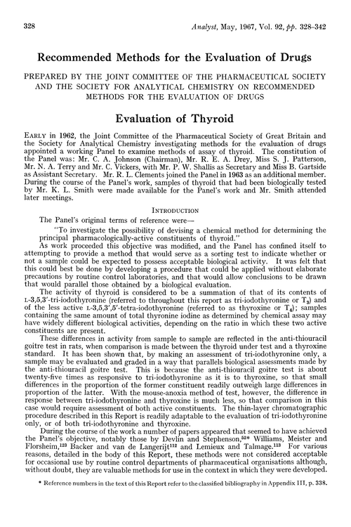 Evaluation of thyroid