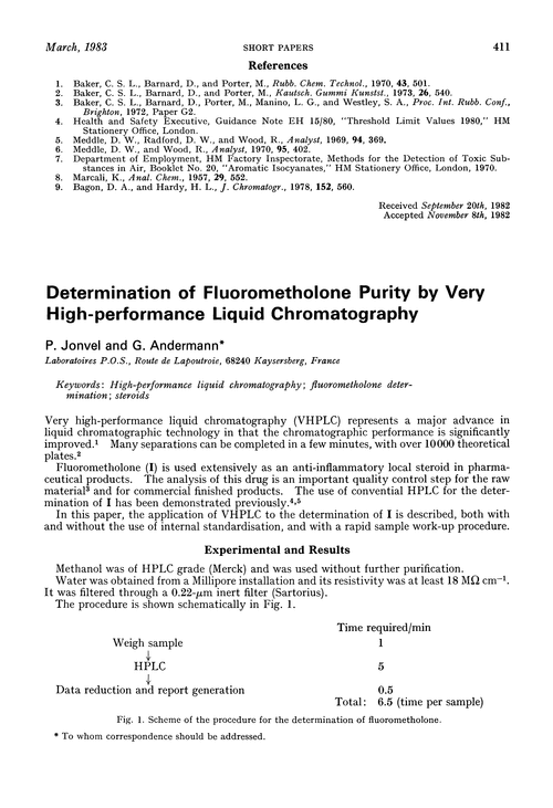 Determination of fluorometholone purity by very high-performance liquid chromatography