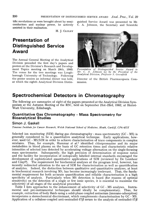 Spectrochemical detectors in chromatography