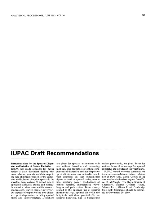 IUPAC draft recommendations