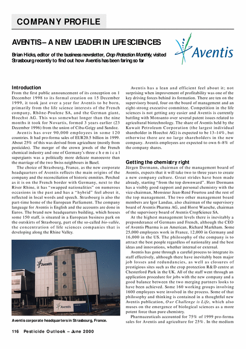 Aventis - a new leader in life sciences