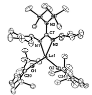 Graphical abstract: Mono-guanidinate complexes of lanthanum: synthesis, structure and their use in lactide polymerization