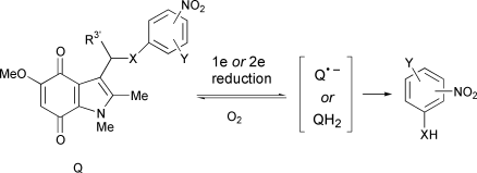 Graphical abstract: Rates of reductive elimination of substituted nitrophenols from the (indol-3-yl)methyl position of indolequinones