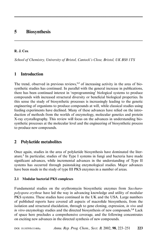 5  Biosynthesis