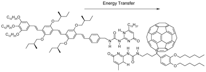 Graphical abstract: Singlet-energy transfer in quadruple hydrogen-bonded oligo(p-phenylenevinylene)–fullerene dyads