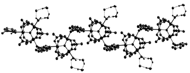 Graphical abstract: A cyclic supramolecular (H2O)4 cluster in an unusual Fe3 complex that aggregates to {Fe3} with a zig-zag chainlike structure