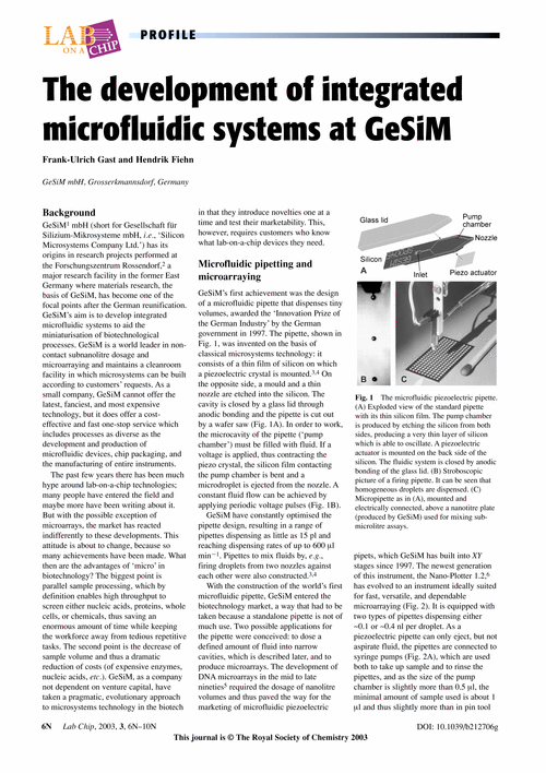 Profile. The development of integrated microfluidic systems at GeSiM
