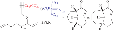 Graphical abstract: Tandem RCM-Pauson–Khand reaction for access to tricycles in one step