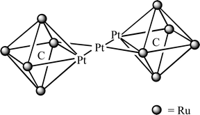 Graphical abstract: The synthesis and characterisation of the cluster dianion [PtRu5C(CO)15]2− and its reactions with Au and Pt cationic fragments produced in situ