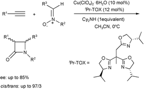 Graphical abstract: Chiral tris(oxazoline)/Cu(ii) catalyzed coupling of terminal alkynes and nitrones