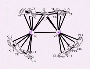 Graphical abstract: [V(η5-C5H5)]2C8H6: a bimetallic pentalene-bridged complex with multiple bonding between the metal atoms