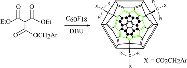 Graphical abstract: Design and synthesis of multi-component 18π annulenic fluorofullerene ensembles suitable for donor–acceptor applications