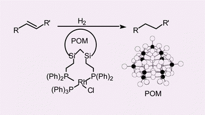 Graphical abstract: Synthesis, characterization and catalytic activity of a Wilkinson's type metal-organic–polyoxometalate hybrid compound