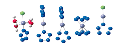 Graphical abstract: Consideration of spin states in determining the structure and decomposition of the transition metal pentazoles FeClN5, Fe(N5)2, Fe(H2O)4ClN5, and Fe(NH3)4ClN5