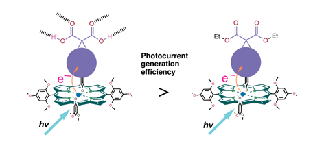 Graphical abstract: Hydrogen bonding effect on photocurrent generation in porphyrin–fullerene photoelectrochemical devices