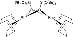Graphical abstract: Synthesis and characterization of {(diene)Rh[μ-OSi(OtBu)3]}2, a precursor to silica-bound rhodium
