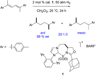 Graphical abstract: Stereoselective hydrogenations of aryl-substituted dienes