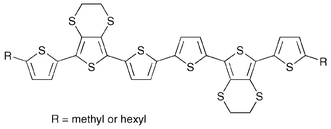 Graphical abstract: Synthesis and properties of end-capped sexithiophenes incorporating the ethylene dithiothiophene unit