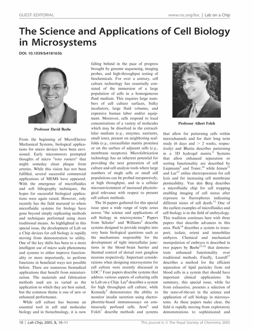 The Science and Applications of Cell Biology in Microsystems