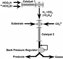 Graphical abstract: Continuous hydrogenation reactions in supercritical CO2 “without gases”