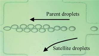 Graphical abstract: Microfluidic separation of satellite droplets as the basis of a monodispersed micron and submicron emulsification system