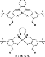 Graphical abstract: Copper(ii) complexes of thioether-substituted salcyen and salcyan derivatives and their silver(i) adducts