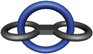Graphical abstract: A catenane consisting of a large ring threaded through both cyclic units of a handcuff-like compound