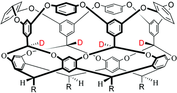 Graphical abstract: A deuterated deep-cavity cavitand confirms the importance of C–H⋯X–R hydrogen bonds in guest binding