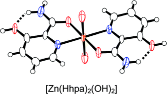 Graphical abstract: A photoluminescent six-coordinated zinc(ii) complex with hydroxides as axial ligands, [Zn(Hhpa)2(OH)2] (Hhpa = 3-hydroxypicolinamide)