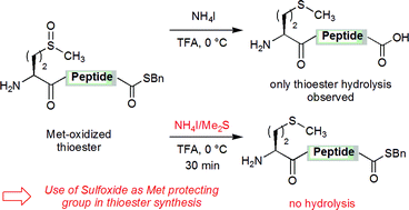 Graphical abstract: The reduction of oxidized methionine residues in peptide thioesters with NH4I–Me2S