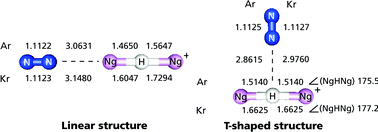 Graphical abstract: Protons solvated in noble-gas matrices: Interaction with nitrogen