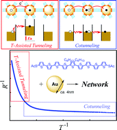 Graphical abstract: Electron transport in networks of gold nanoparticles connected by oligothiophene molecular wires