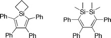 Graphical abstract: Comparative studies of the geometric and electronic properties of 1,1-disubstituted-2,3,4,5-tetraphenylsiloles and 1,1,2,2-tetramethyl-3,4,5,6-tetraphenyl-1,2-disila-3,5-cyclohexadiene