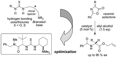 Graphical abstract: Structural optimization of thiourea-based bifunctional organocatalysts for the highly enantioselective dynamic kinetic resolution of azlactones