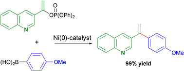 Graphical abstract: Direct synthesis of 1,1-diarylalkenes from alkenyl phosphates via nickel(0)-catalysed Suzuki–Miyaura coupling