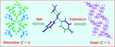 Graphical abstract: Polymorphs of 1,1-bis(4-hydroxyphenyl)cyclohexane and multiple Z′ crystal structures by melt and sublimation crystallization