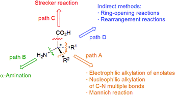Graphical abstract: Recent approaches towards the asymmetric synthesis of α,α-disubstituted α-amino acids