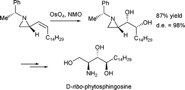 Graphical abstract: Dihydroxylation of 2-vinylaziridine: efficient synthesis of d-ribo-phytosphingosine
