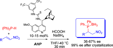 Graphical abstract: Organocatalytic asymmetric hydrophosphination of nitroalkenes