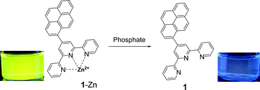Graphical abstract: A ratiometric fluorescent sensor for phosphates: Zn2+-enhanced ICT and ligand competition