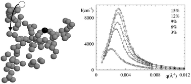 Graphical abstract: Structure of interacting aggregates of silica nanoparticles in a polymer matrix: small-angle scattering and reverse Monte Carlo simulations