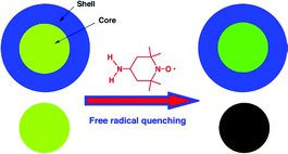 Graphical abstract: Comparative study of the quenching of core and core-shell CdSe quantum dots by binding and non-binding nitroxides