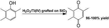 Graphical abstract: Highly efficient production of 2,3,5-trimethyl-1,4-benzoquinone using aqueous H2O2 and grafted Ti(iv)/SiO2catalyst