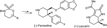 Graphical abstract: Stereospecific construction of substituted piperidines. Synthesis of (–)-paroxetine and (+)-laccarin