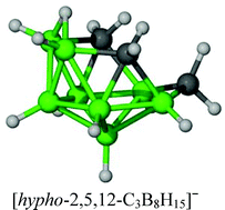 Graphical abstract: The [2,5,12-C3B8H15]− anion, the first representative of the eleven-vertex hypho family of tricarbaboranes