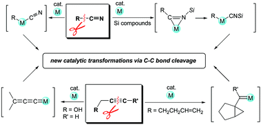 Graphical abstract: Catalytic reactions involving the cleavage of carbon–cyano and carbon–carbon triple bonds
