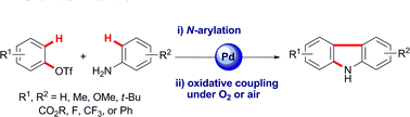 Graphical abstract: One-pot synthesis of carbazoles by palladium-catalyzed N-arylation and oxidative coupling
