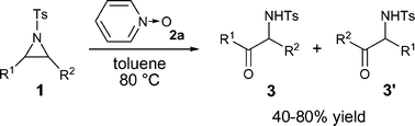 Graphical abstract: Facile preparation of α-amino ketones from oxidative ring-opening of aziridines by pyridine N-oxide