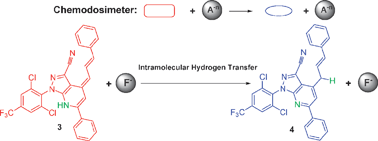 Graphical abstract: Chromogenic and fluorescent chemodosimeter for fluoride ion based on novel anion-catalyzed intramolecular hydrogen transfer