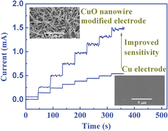 Graphical abstract: An improved sensitivity non-enzymatic glucose sensor based on a CuO nanowire modified Cu electrode